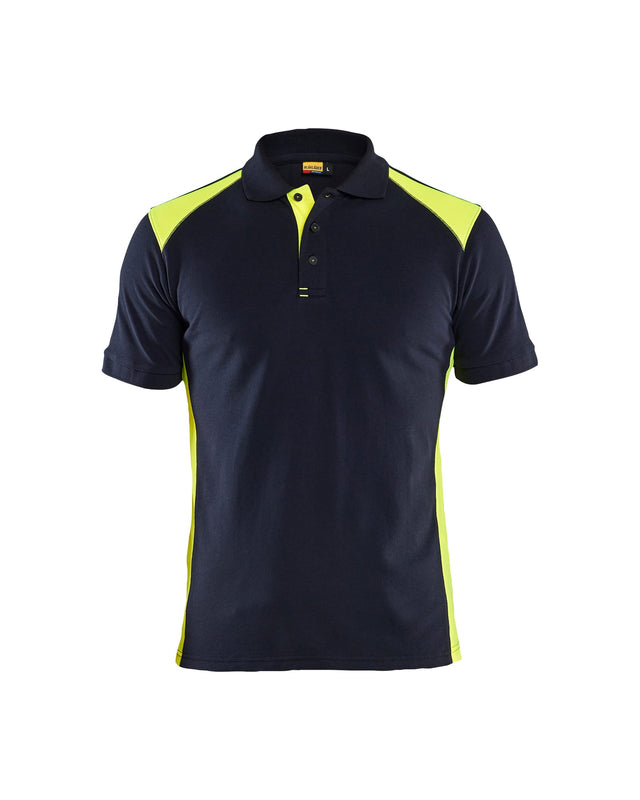 Polo shirt Dark navy blue/Hi-vis yellow (8633)