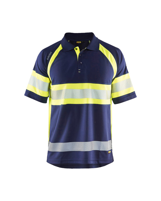 Hi-Vis Polo Shirt with UV-protection Navy blue/Hi-vis yellow (8933)