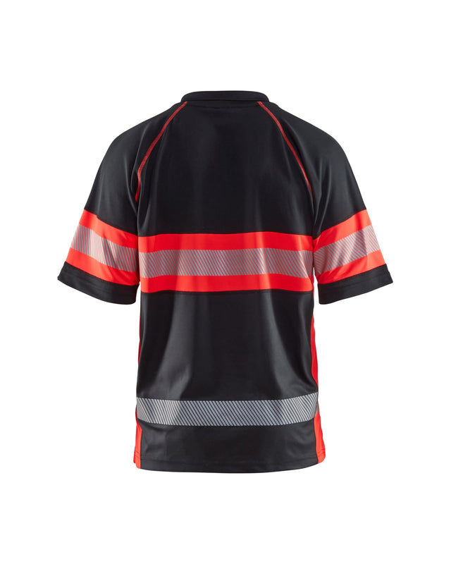 Hi-Vis Polo Shirt with UV-protection Black/Red hi-vis (9955)