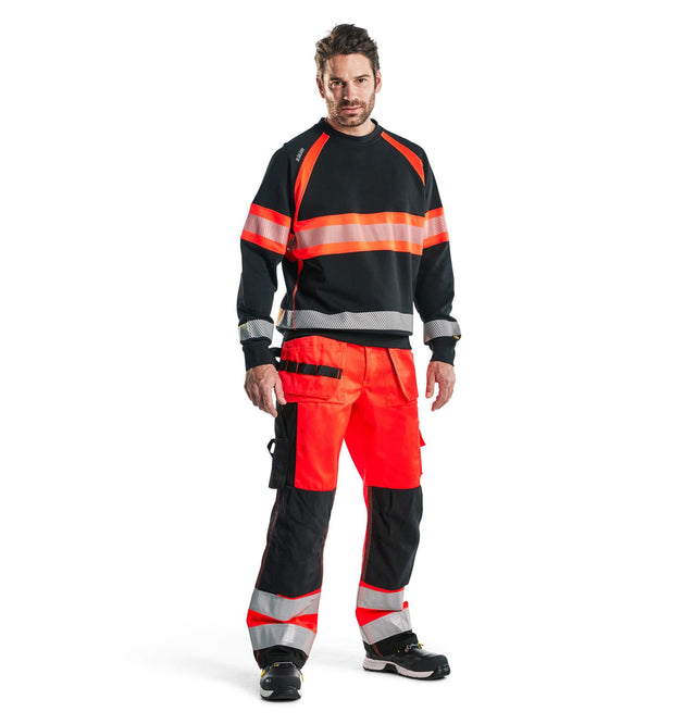 Hi-Vis Sweater Black/Red hi-vis (9955)