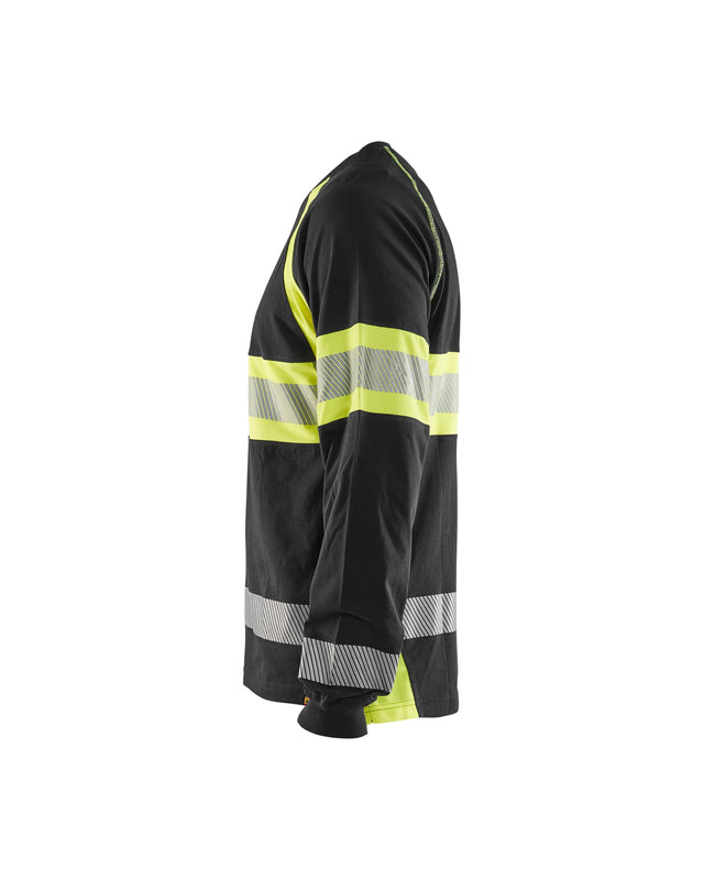 Hi-Vis Long Sleeved T-shirt Black/Hi-vis yellow (9933)