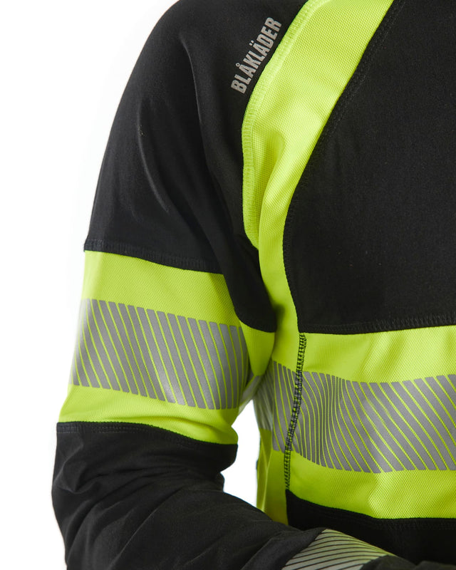 Hi-Vis Long Sleeved T-shirt Black/Hi-vis yellow (9933)