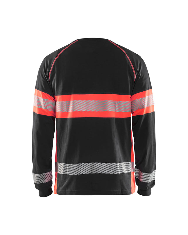 Hi-Vis Long Sleeved T-shirt Black/Red hi-vis (9955)