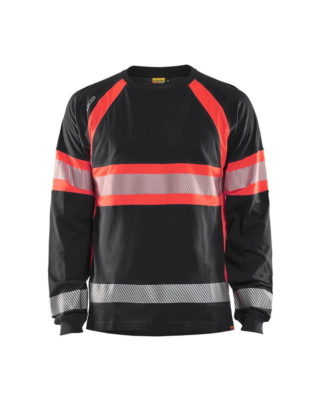 Hi-Vis Long Sleeved T-shirt Black/Red hi-vis (9955)