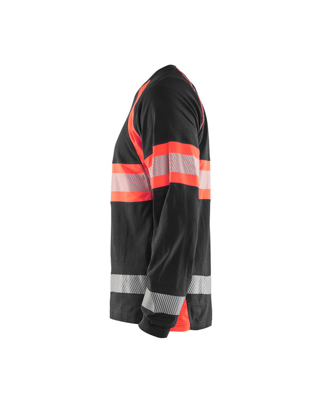 Hi-Vis Long Sleeved T-shirt Black/Red hi-vis (9955)