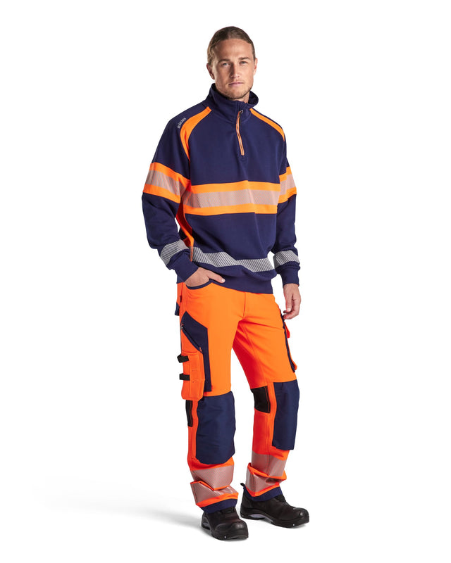 Hi-Vis Sweater Navy blue/Orange (8953)