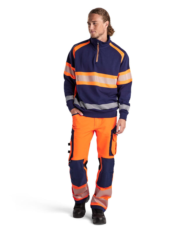 Hi-Vis Sweater Navy blue/Orange (8953)