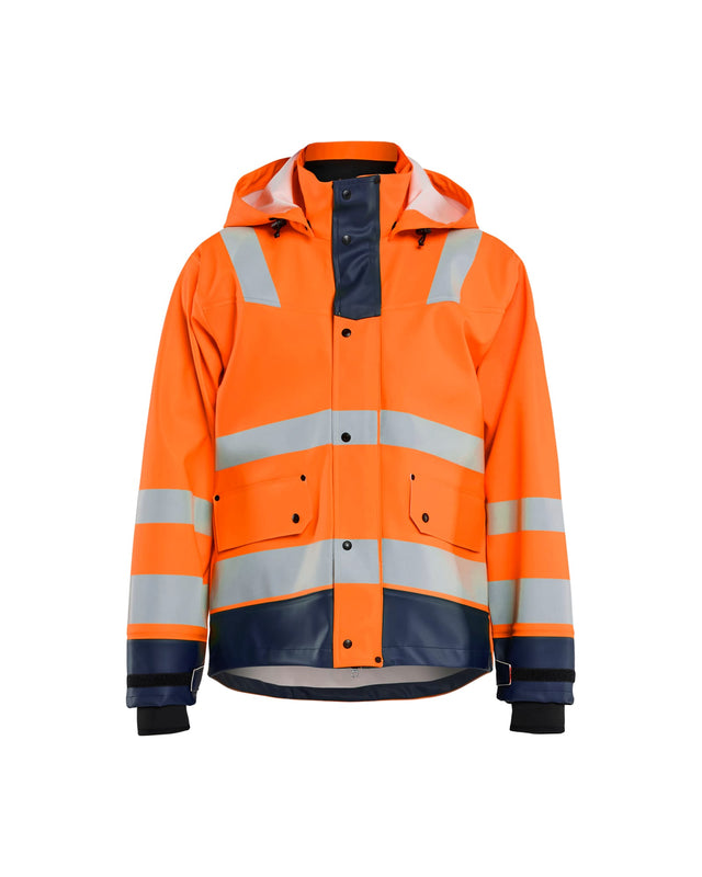 Rain Jacket Hi-Vis Level 3 Orange/Navy Blue (5389)