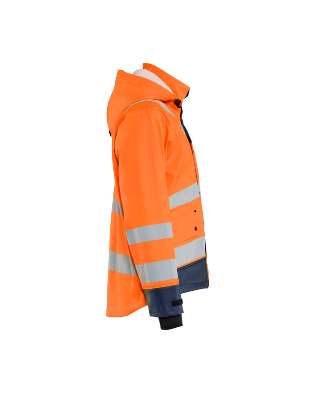 Rain Jacket Hi-Vis Level 3 Orange/Navy Blue (5389)
