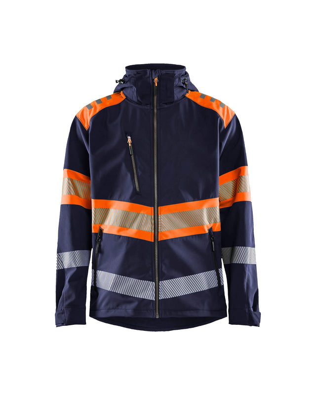 Hi-Vis Softshell Jacket Navy blue/Orange (8953)
