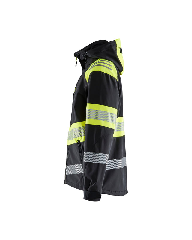 Hi-Vis Softshell Jacket Black/Hi-vis yellow (9933)