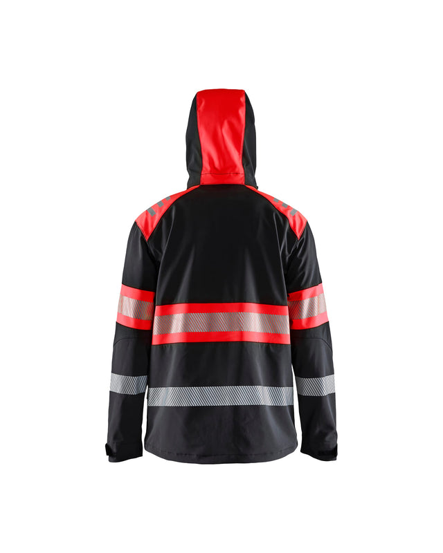 Hi-Vis Softshell Jacket Black/Red hi-vis (9955)