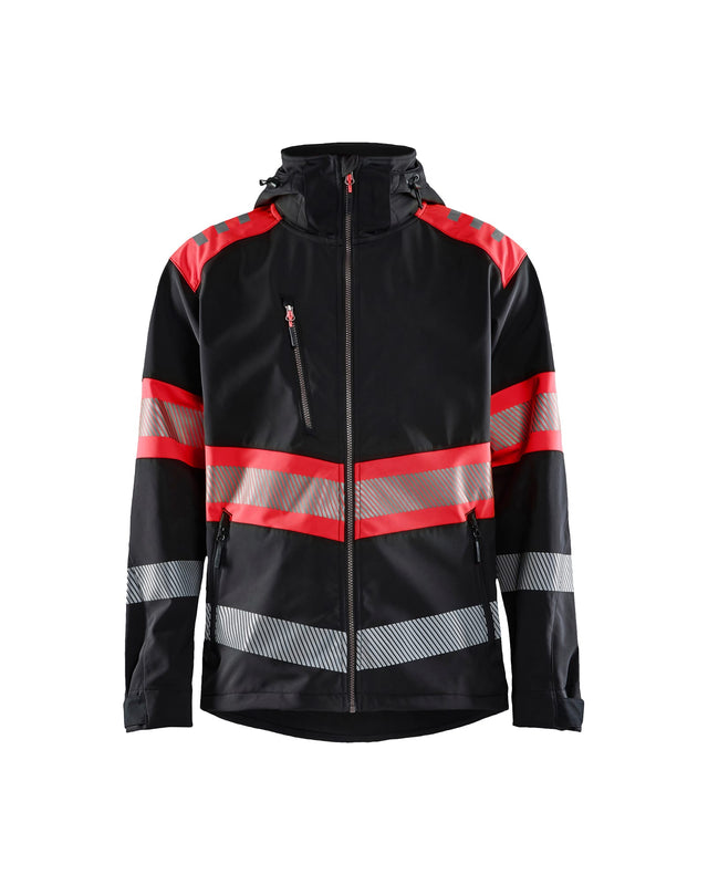 Hi-Vis Softshell Jacket Black/Red hi-vis (9955)