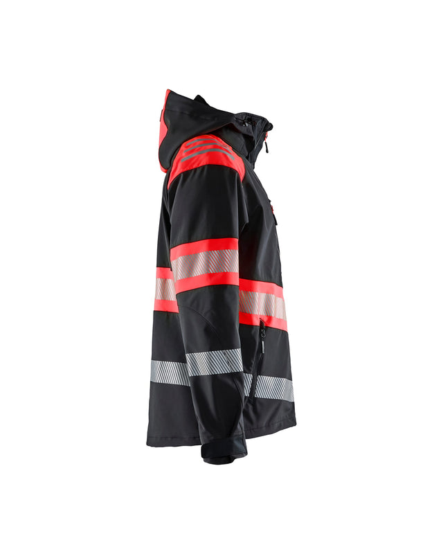 Hi-Vis Softshell Jacket Black/Red hi-vis (9955)