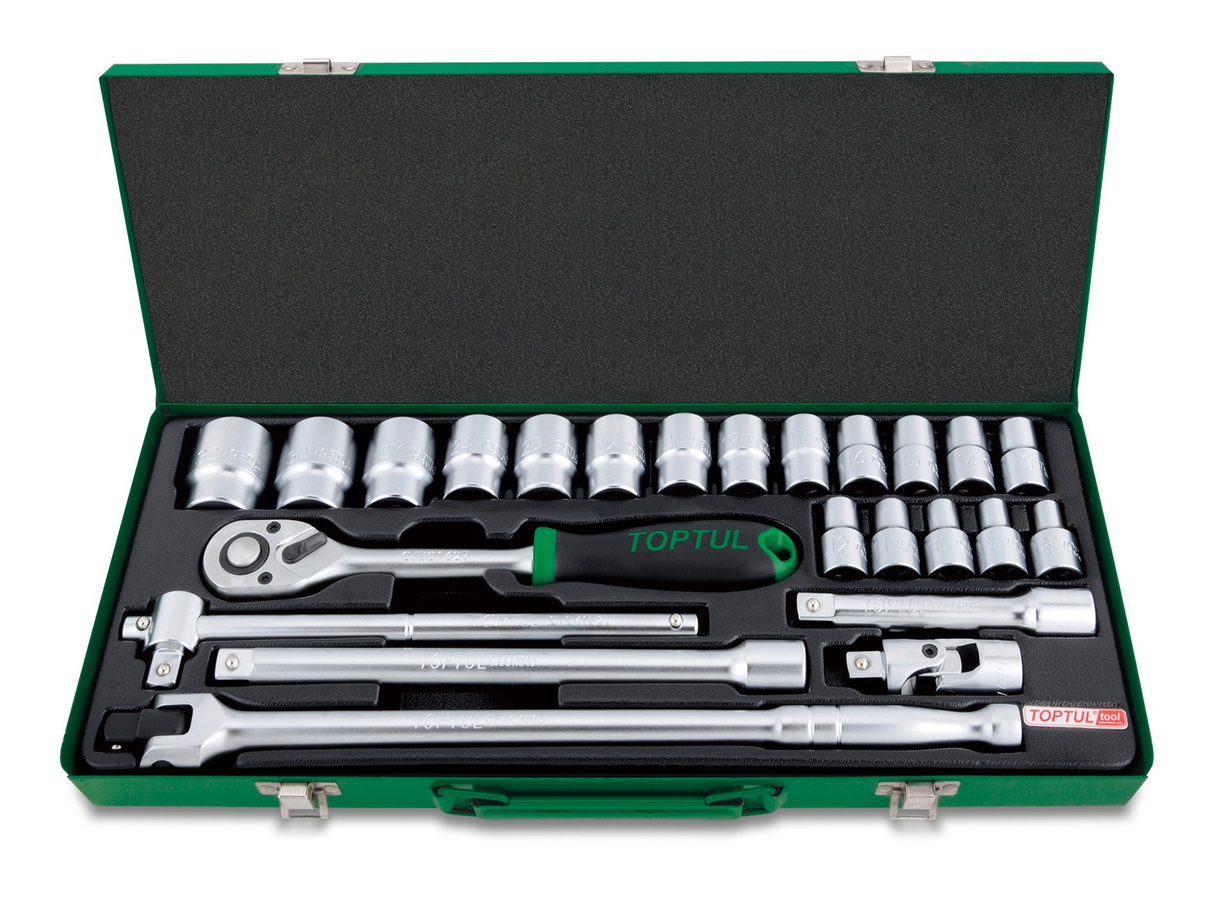 Toptul 1/2" Driver Metric Socket set, 24piece - GCAD2403