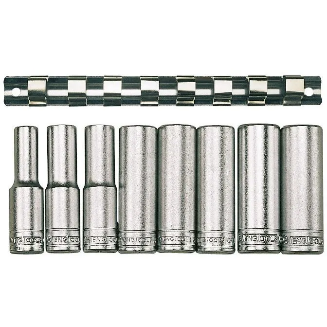 Teng Tools 8 Piece 12-Point Deep Socket Clip Rail - M1207