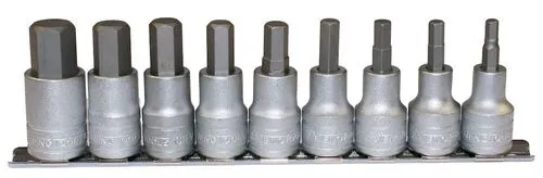 Teng Tools 1/2" Drive Hex Socket Clip Rail Set, 9 Piece - M1212