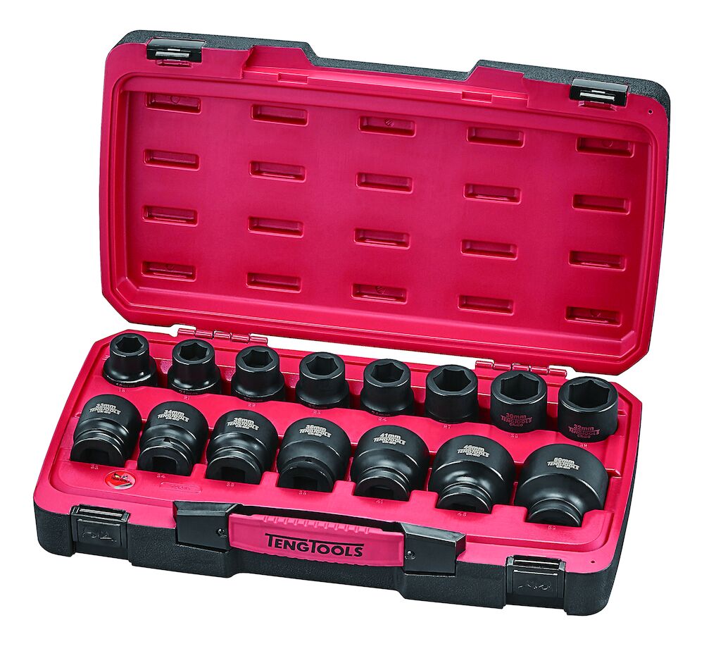 Teng Tools T9417 17pc 3/4" Dr Impact Sockets Set Metric Standard