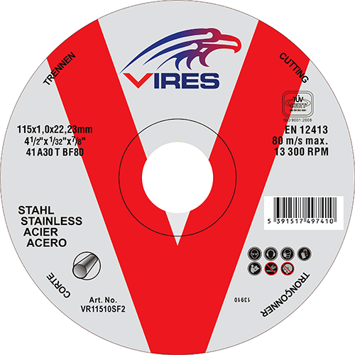 Vires S/S2 Skinny Cutting Disc 115mm x 1.0mm - VR11510SF2