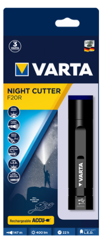 Varta F20R Night Cutter Rechargeable Torch - VTF20R