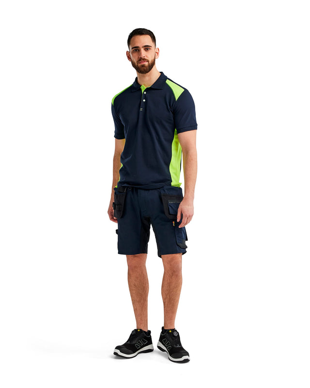 Polo shirt Dark navy blue/Hi-vis yellow (8633)