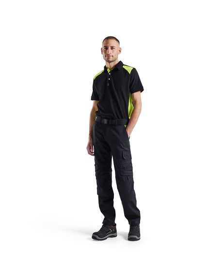 Polo shirt Black/Hi-vis yellow (9933)