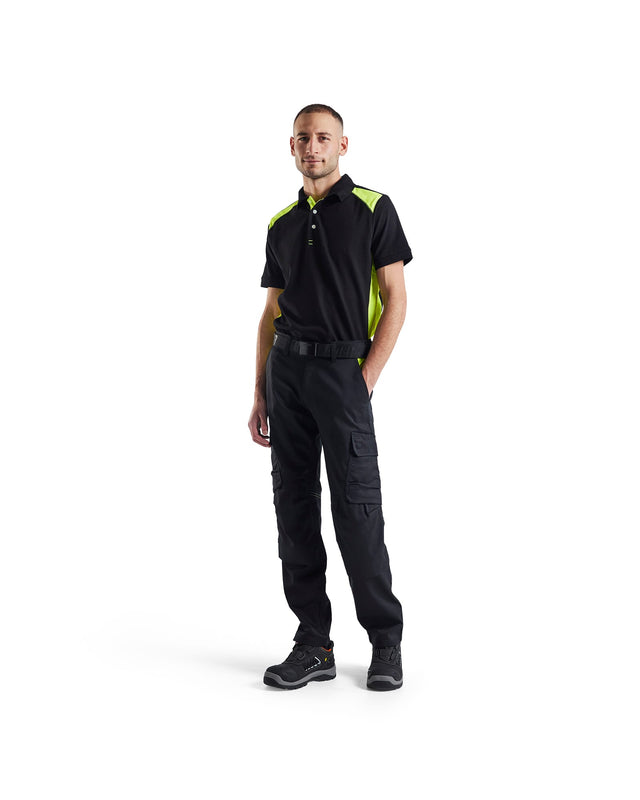Polo shirt Black/Hi-vis yellow (9933)