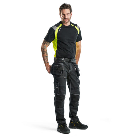 T-shirt Black/Hi-vis yellow (9933)