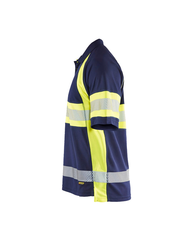 Hi-Vis Polo Shirt with UV-protection Navy blue/Hi-vis yellow (8933)