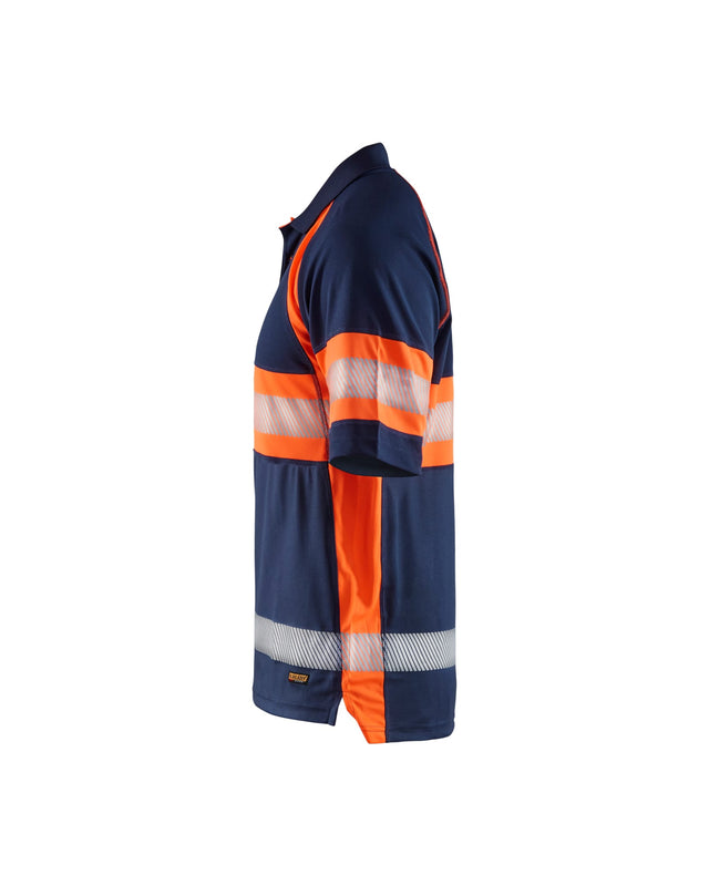 Hi-Vis Polo Shirt with UV-protection Navy blue/Orange (8953)