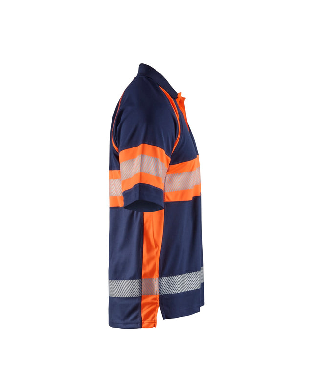 Hi-Vis Polo Shirt with UV-protection Navy blue/Orange (8953)