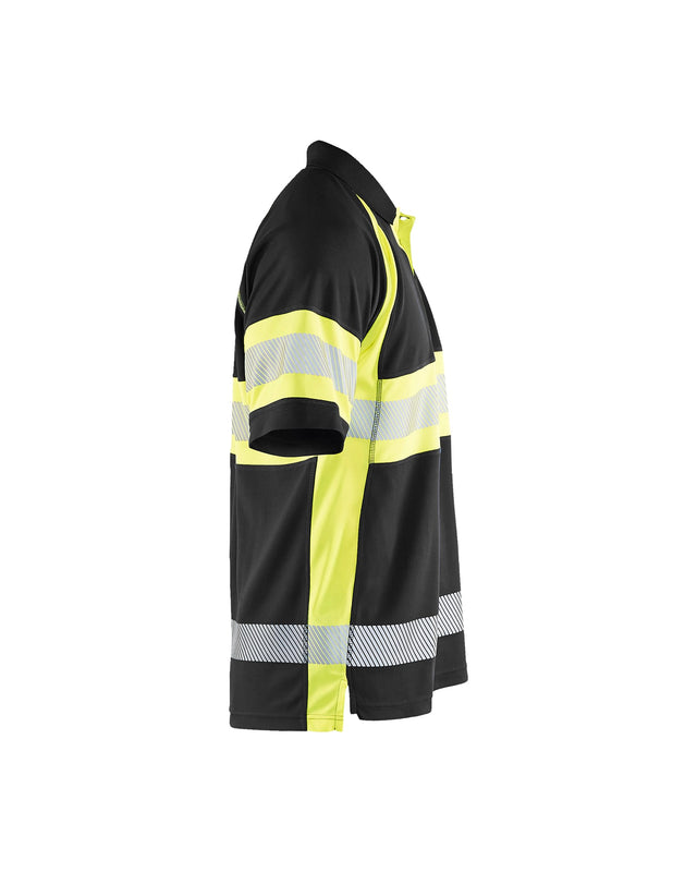 Hi-Vis Polo Shirt with UV-protection Black/Hi-vis yellow (9933)