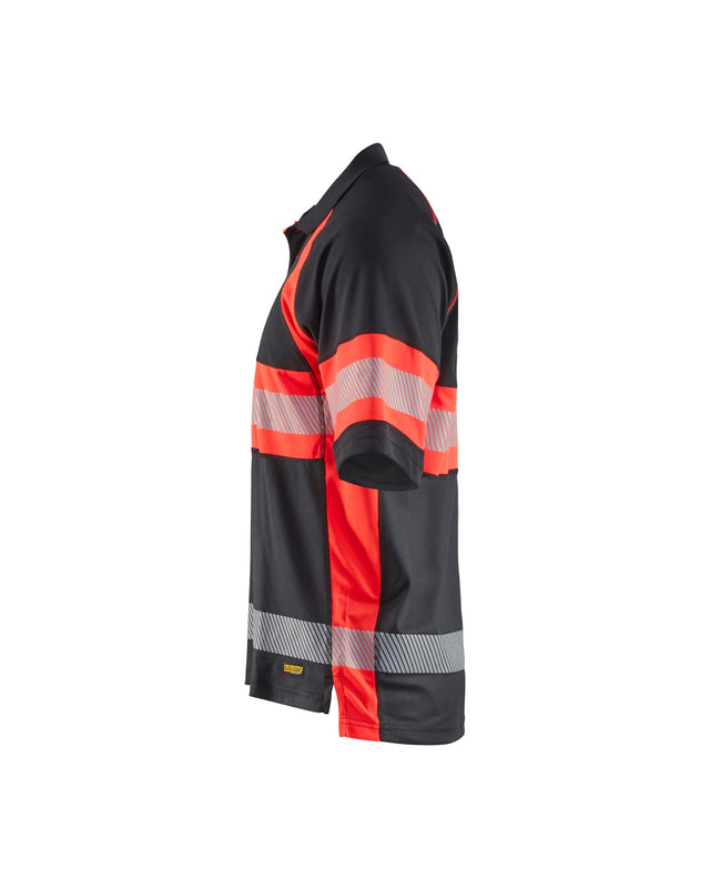 Hi-Vis Polo Shirt with UV-protection Black/Red hi-vis (9955)