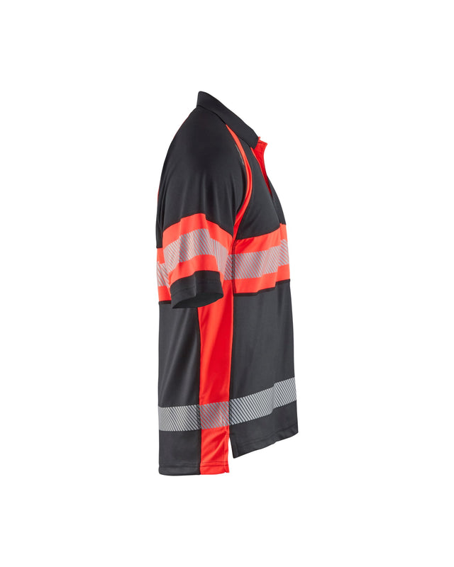 Hi-Vis Polo Shirt with UV-protection Black/Red hi-vis (9955)
