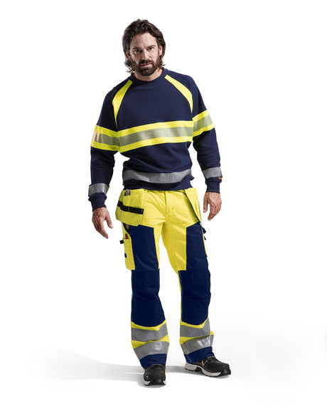 Hi-Vis Sweater  Navy blue/Hi-vis yellow (8933)