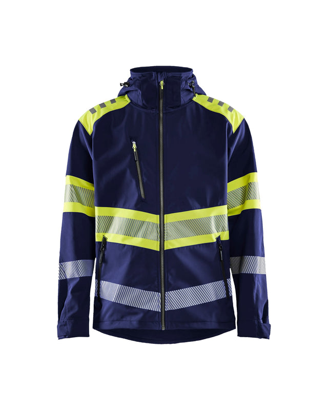Hi-Vis Softshell Jacket  Navy blue/Hi-vis yellow (8933)