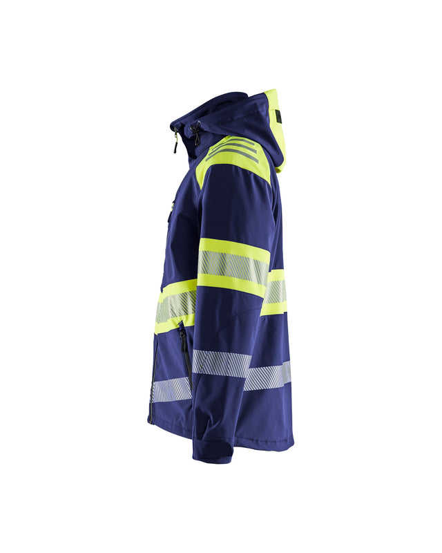 Hi-Vis Softshell Jacket  Navy blue/Hi-vis yellow (8933)