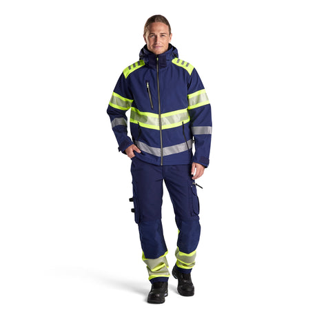 Hi-Vis Softshell Jacket  Navy blue/Hi-vis yellow (8933)