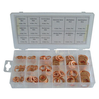 150PCE SOLID COPPER WASHER ASSORTMENT