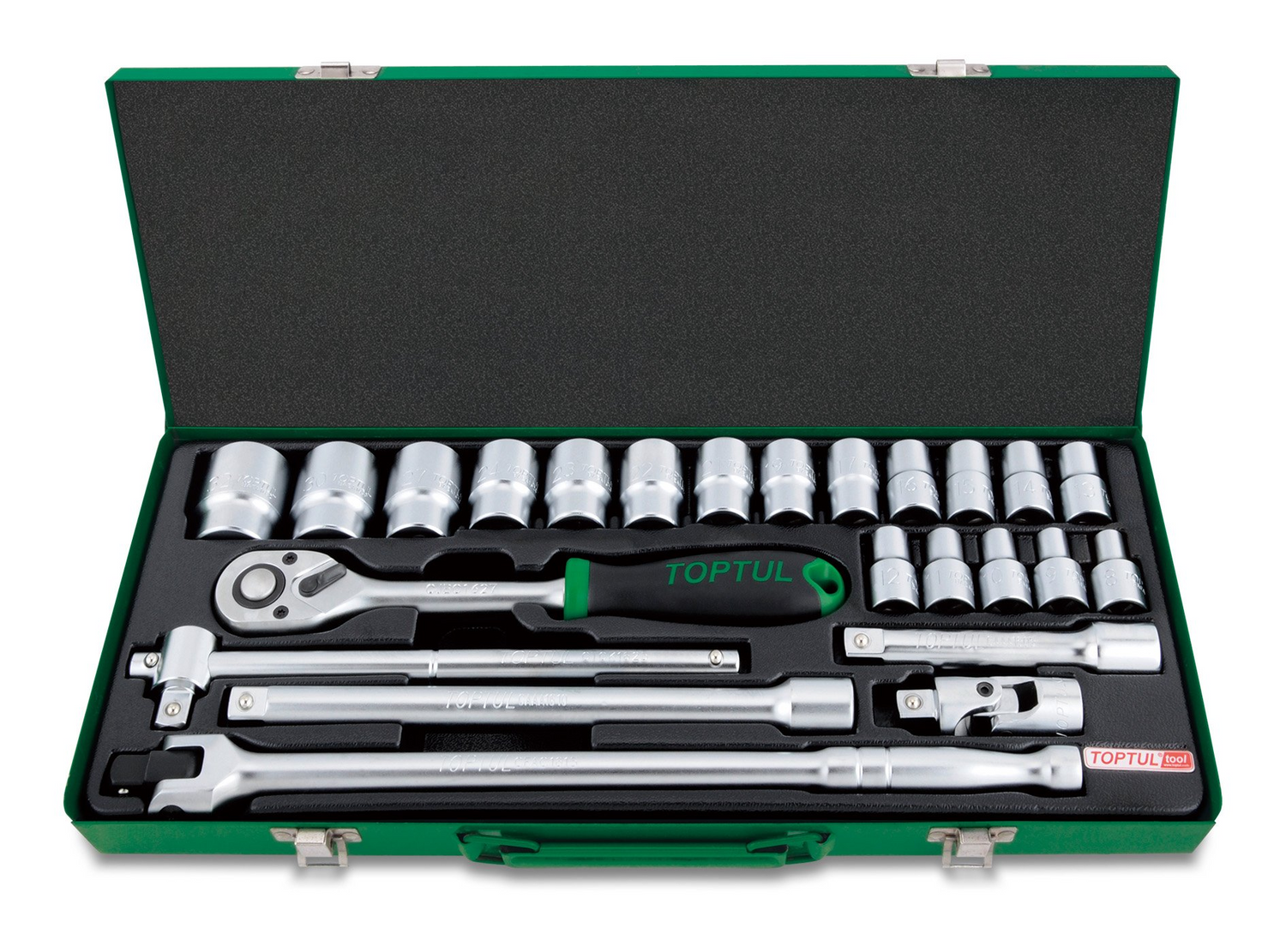 Toptul 1/2" Driver Metric Socket set, 24piece - GCAD2403