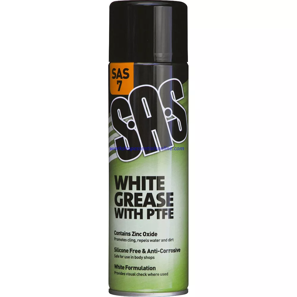 SAS WHITE GREASE with PTFE, 500ml SPRAY - SAS7