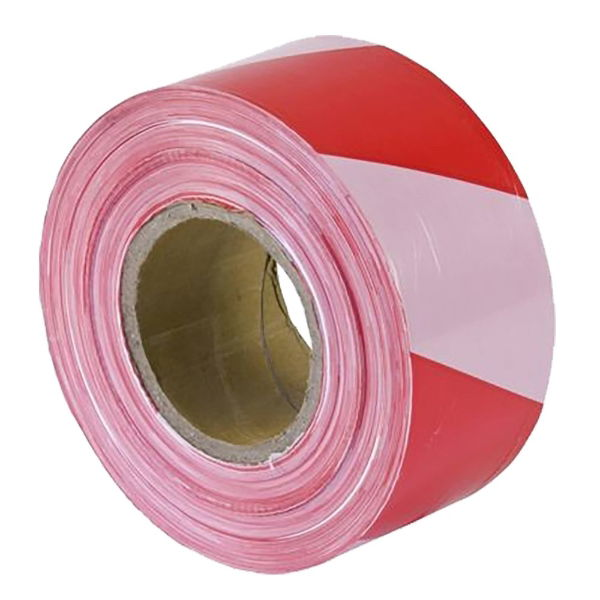 70mm x 500m Hazard Warning Barrier Tape, Black & Yellow - TAPE20